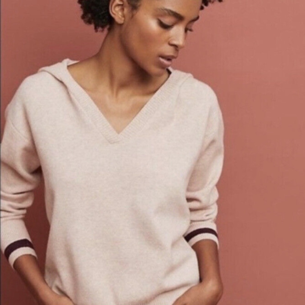 MOTH, Anthropologie Pink Hooded Sweater - size Medium